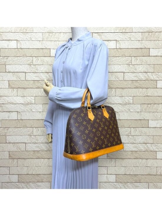 Louis Vuitton Alma Monogram Handbag Canvas Brown - Picture 2 of 10